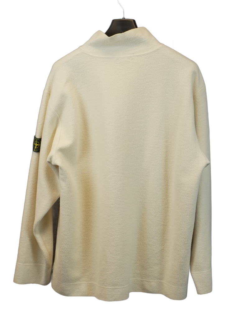 Stone Island Vintage Fleece Highneck cream back view