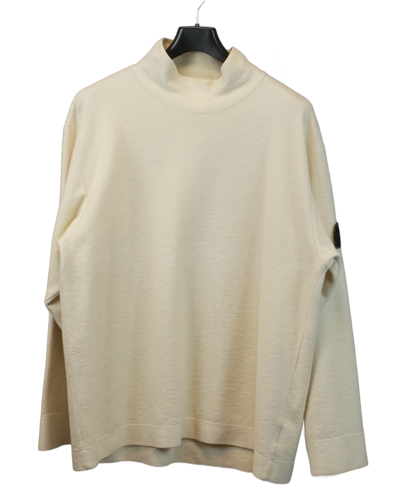 Stone Island Vintage Fleece Highneck cream front view