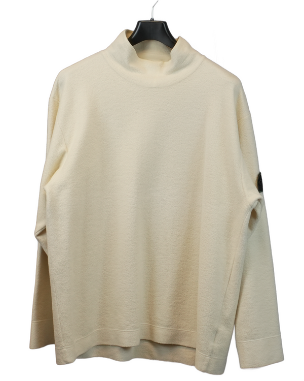 Stone Island Vintage Fleece Highneck cream front view