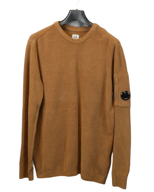 Stone Island Lens Dense Cotton Knit brown front view