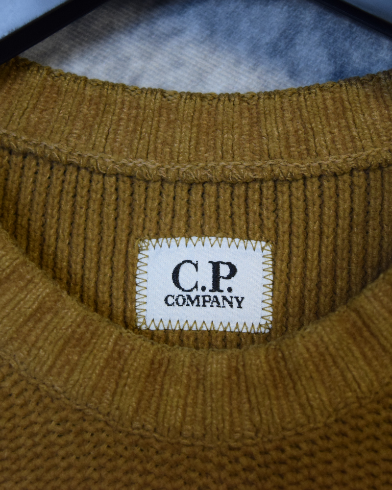 Stone Island Lens Dense Cotton Knit brown detail view