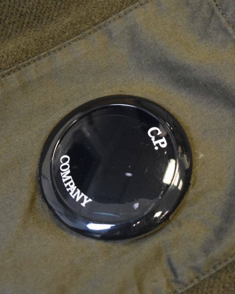 C.P Company Soft Fleece Lens Sweatshirt khaki green detail view
