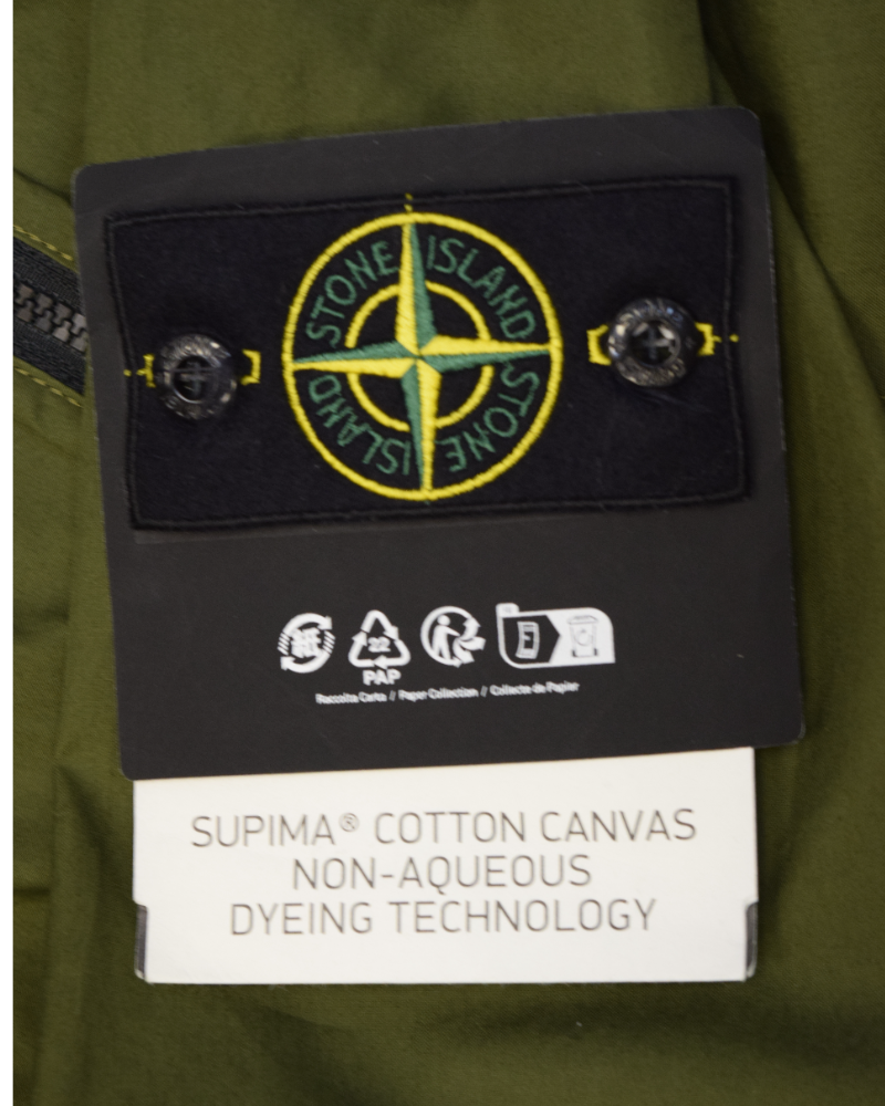 Stone Island Supima Cotton Canvas jacket Military Green detail view