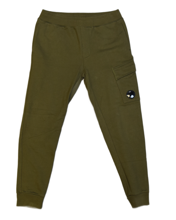 C.P Company Cuffed Lens Joggers Military Green front view