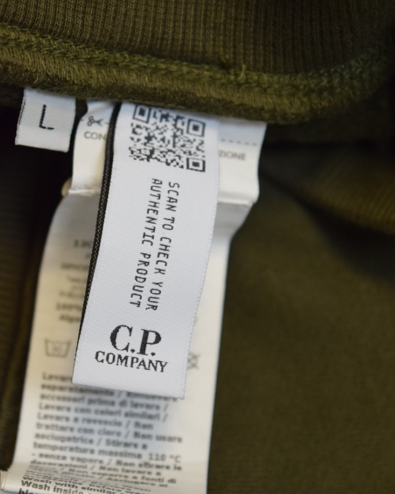 C.P Company Cuffed Lens Joggers Military Green detail view