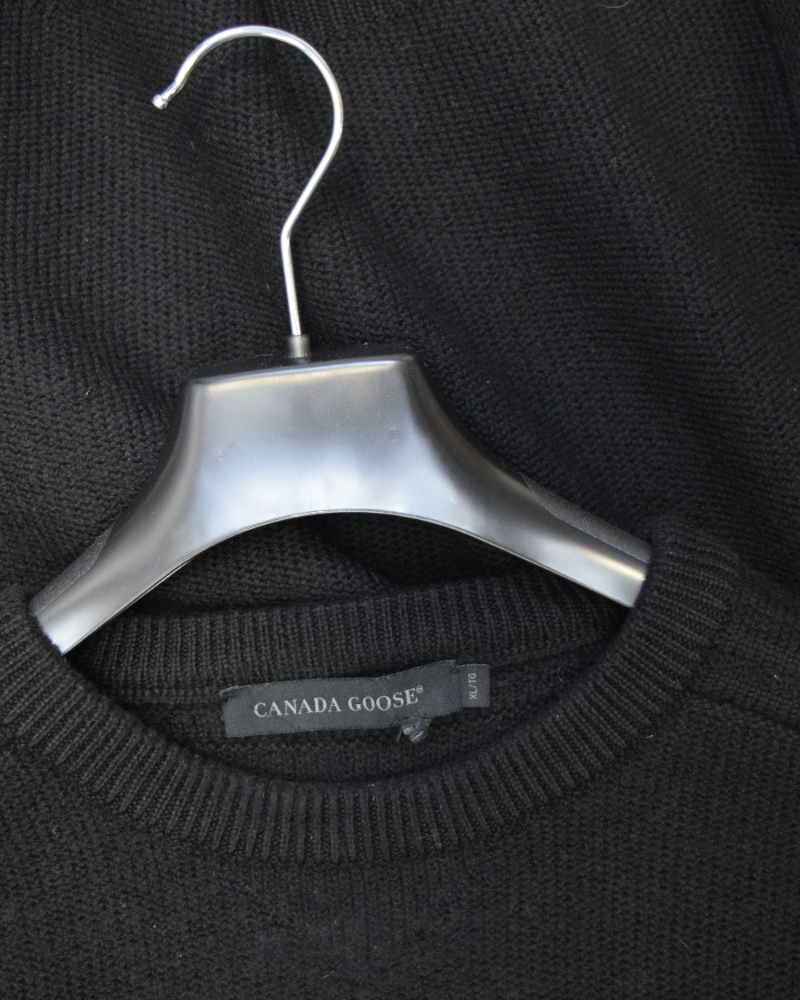 Canada Goose Merino Wool Rosseau Sweater Black detail view