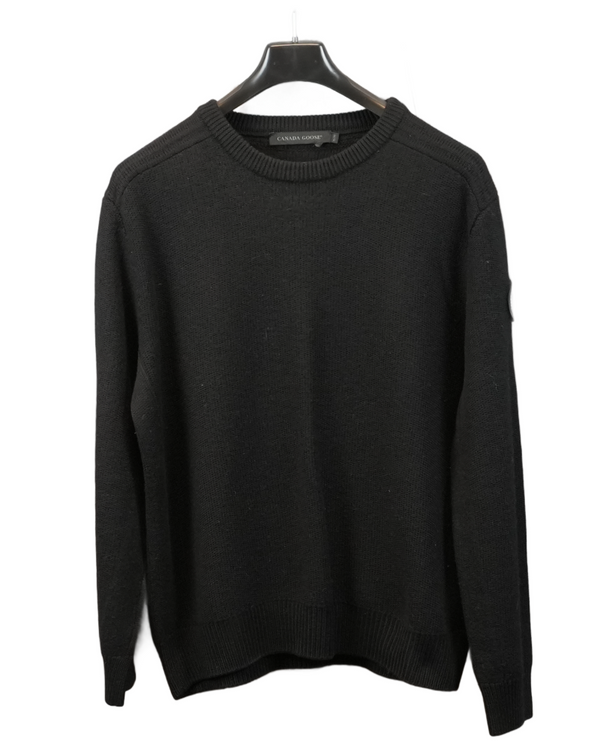 Canada Goose Merino Wool Rosseau Sweater Black front view