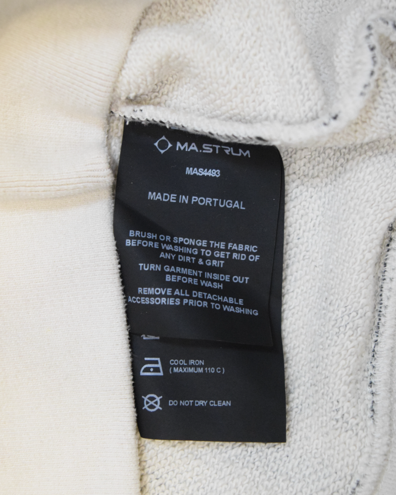 MA strum Over Camo Print Crewneck Sweatshirt Black and White detail view