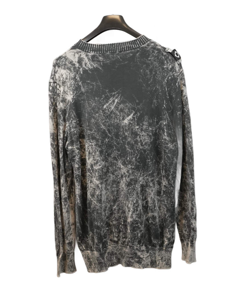 MA strum Acid Wash Sweatshirt Black back view