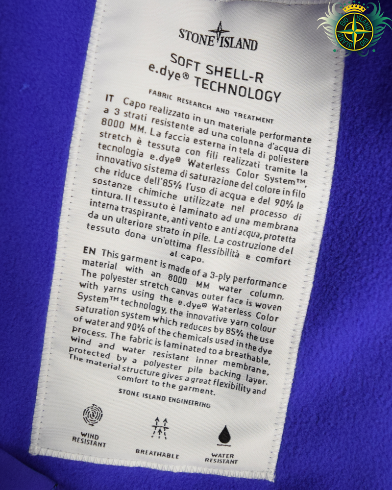 Stone Island Soft Shell-R E-dye Jacket Blue - M