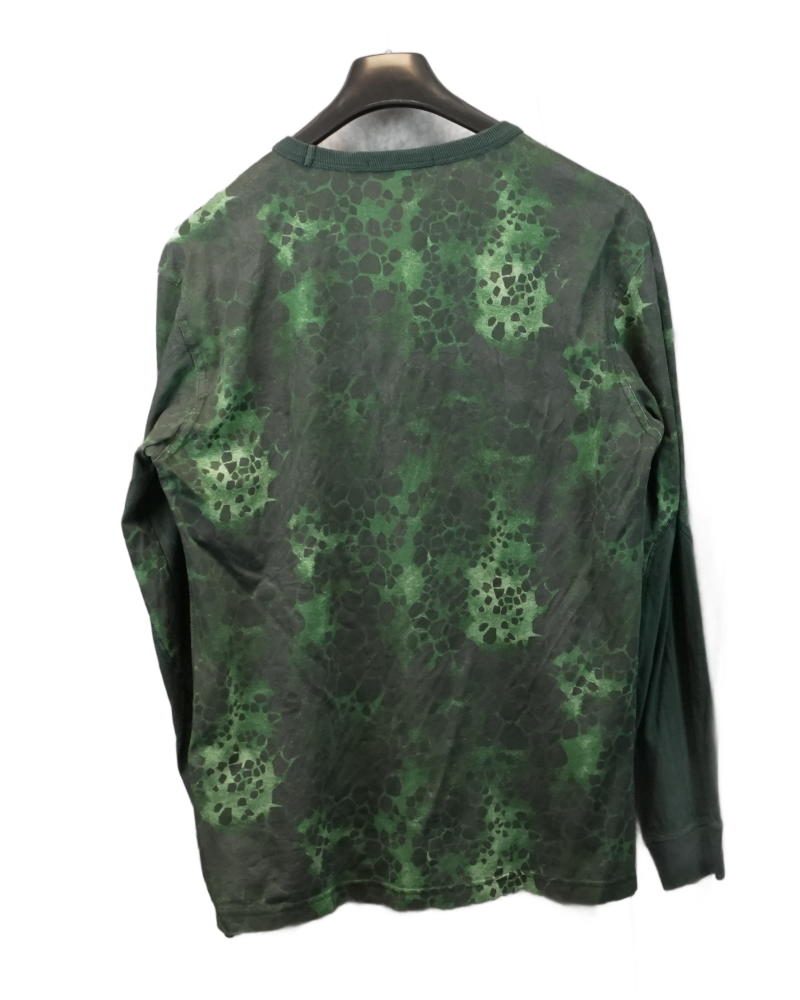 Stone Island Aligator camo Print Long Sleeve Tshirt Green back view