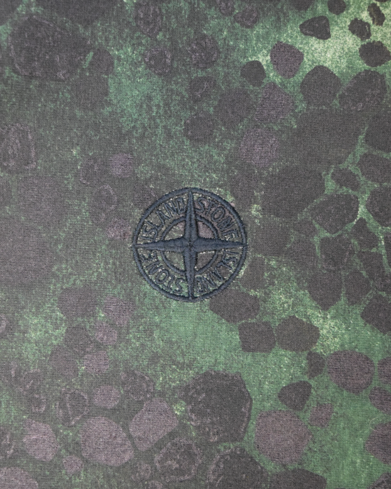 Stone Island Aligator camo Print Long Sleeve Tshirt Green detail view