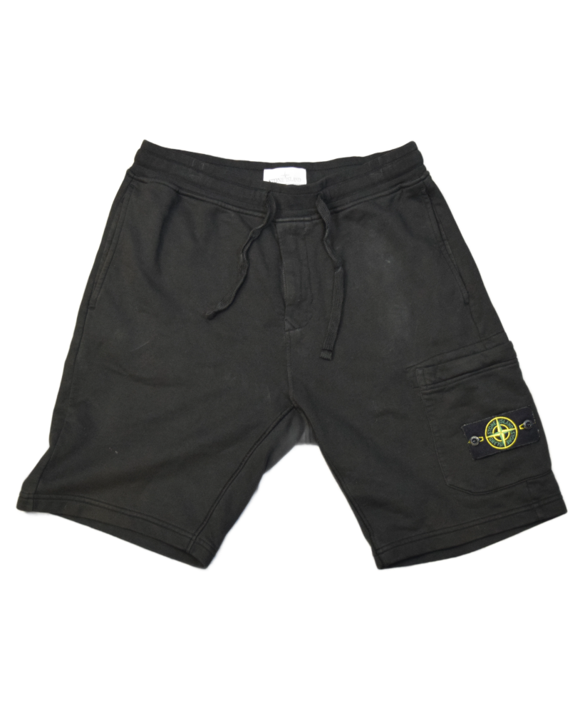 Stone Island Jogger Bermuda Shorts Black front view