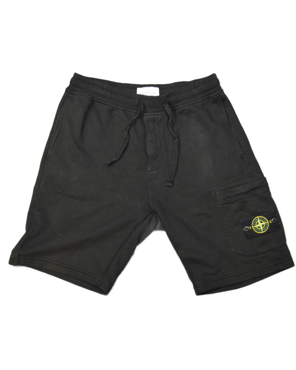 Stone Island Jogger Bermuda Shorts Black front view
