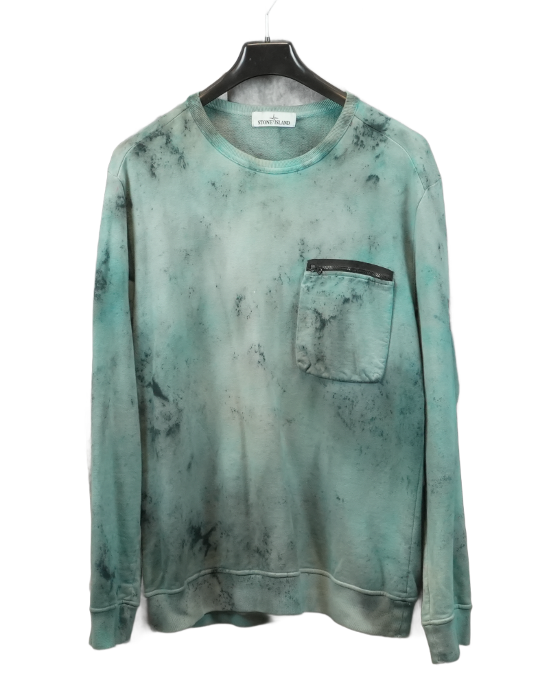 Stone island Chest Pocket Sweatshirt by SC Customs Blue back view