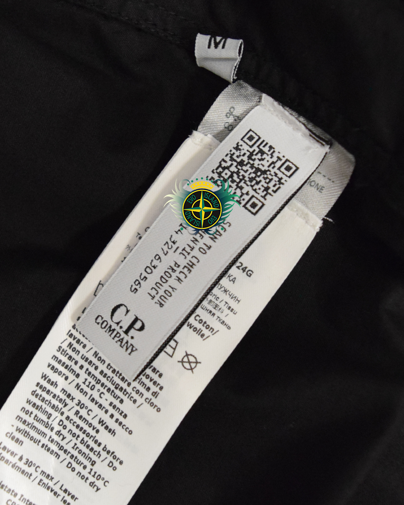 C.P Company Quarter Zip Lense Hoodie Black - M