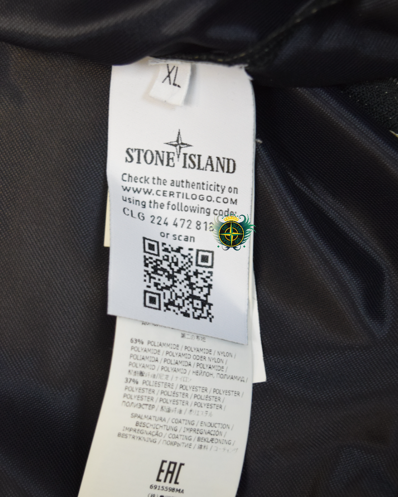 Stone island Iridescent Coating Tela Reflex Hoodie Black detail view