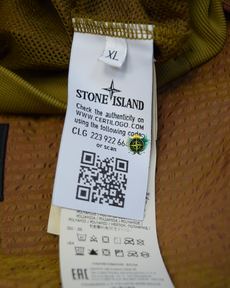 Stone island Poly Cover Frame Nylon Metal Hoodie Burnt Orange detail view