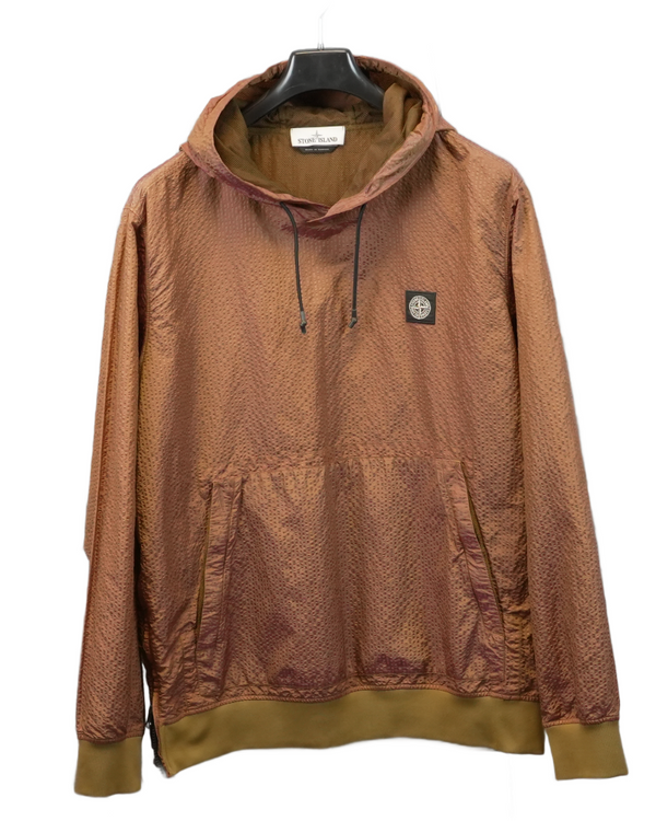 Stone island Poly Cover Frame Nylon Metal Hoodie Burnt Orange front view