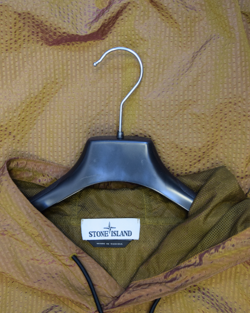 Stone island Poly Cover Frame Nylon Metal Hoodie Burnt Orange detail view