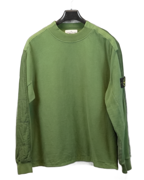 Stone island Primaloft Quilted Back Sweatshirt Green front view