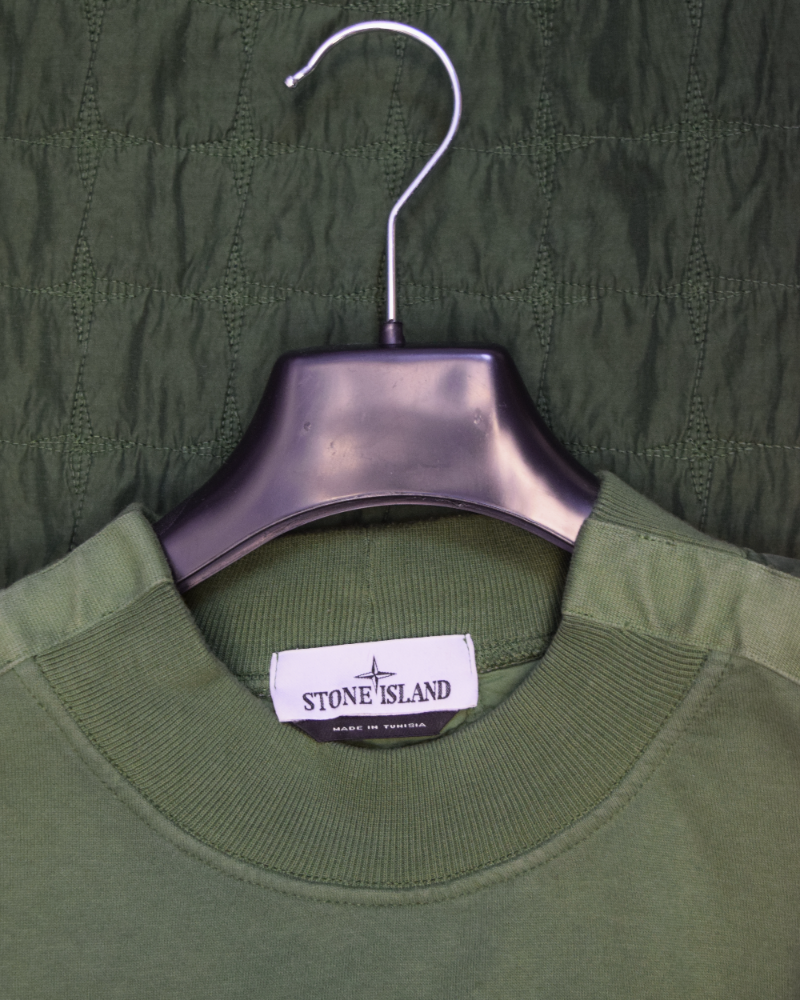 Stone island Primaloft Quilted Back Sweatshirt Green detail view