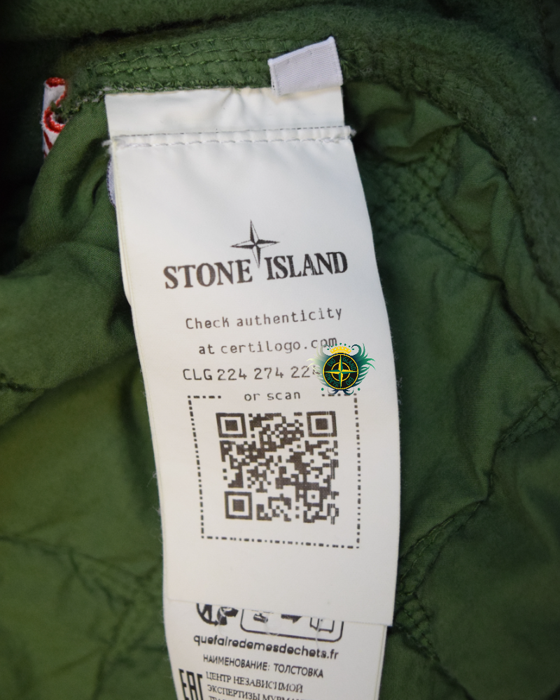Stone island Primaloft Quilted Back Sweatshirt Green detail view