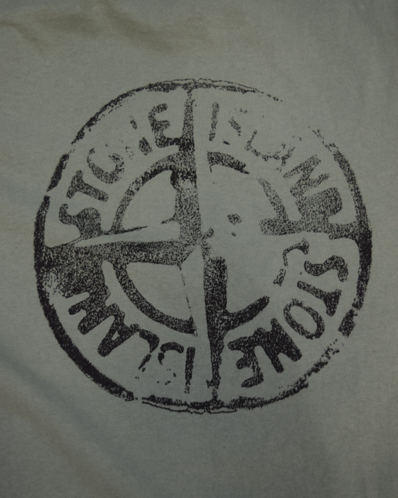 Stone Island Back Print Compass Print T-Shirt Green detail view