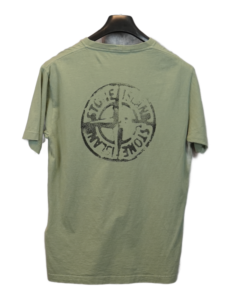 Stone Island Back Print Compass Print T-Shirt Green back view