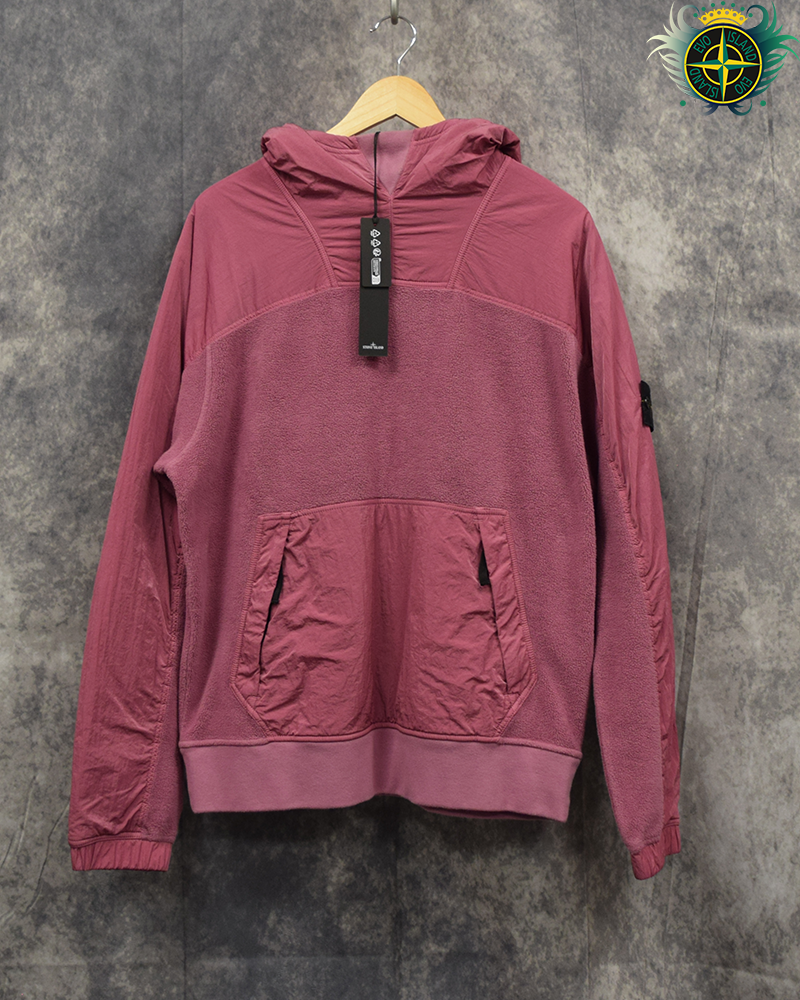 Stone Island Felpa / Nylon Fleece Hoodie Pink - L