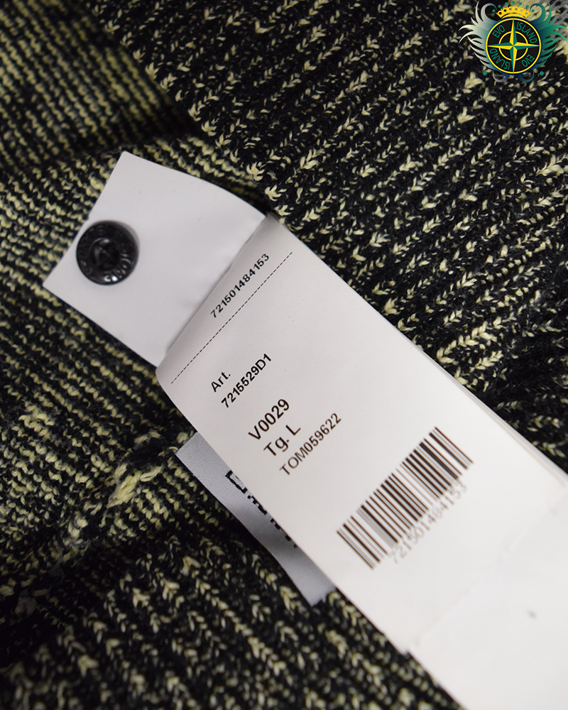 Stone Island Twisted Pixel Camo Knit Jumper Black/Yellow - L