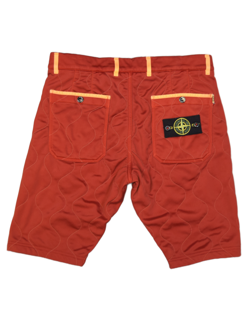 Stone island Quilted Bermuda Shorts red front view