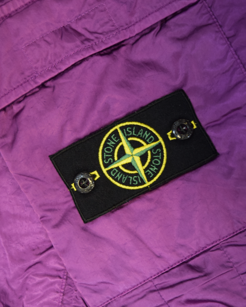 Stone Island Poly Silk Cargo Shorts Purple detail view