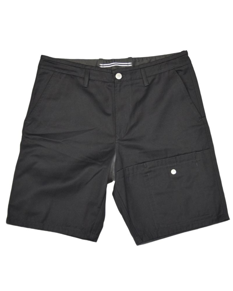 Stone Island Patch Project Cargo Shorts Black front view