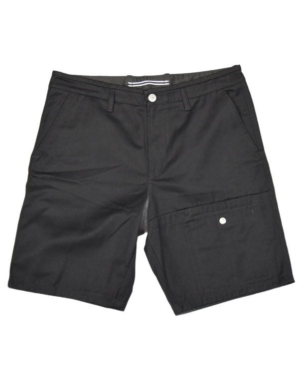 Stone Island Patch Project Cargo Shorts Black front view