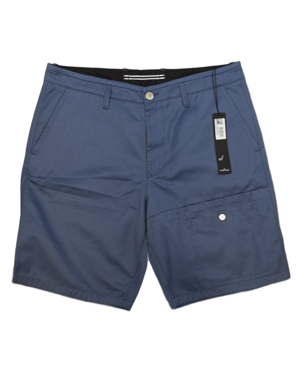Stone Island Patch Project Cargo Shorts Blue front view