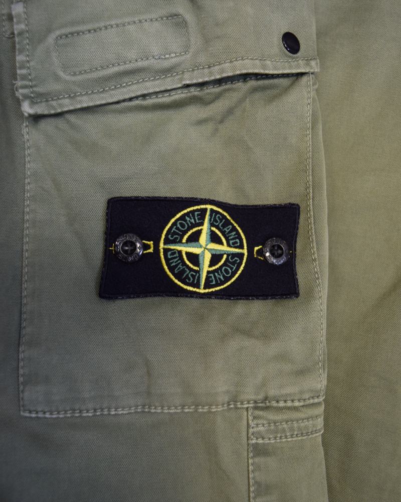 Stone Island Wash Look Cuffed Cargos Green detail view