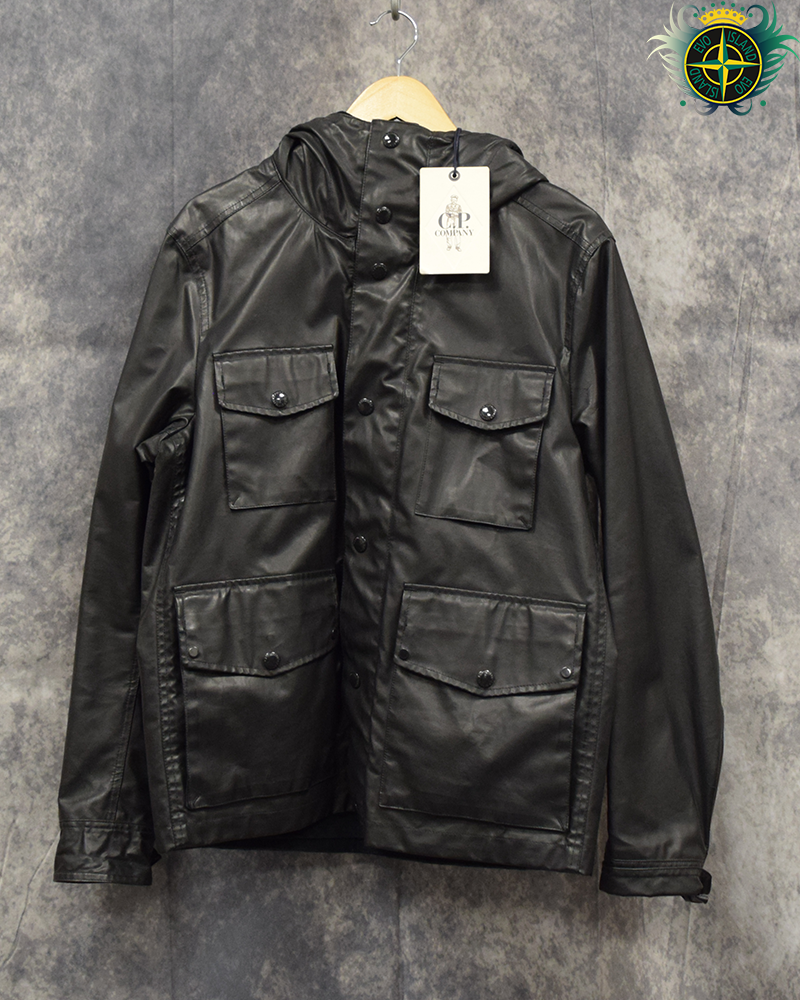 C.P Company Oil Skin Field Goggle Jacket Black - XL