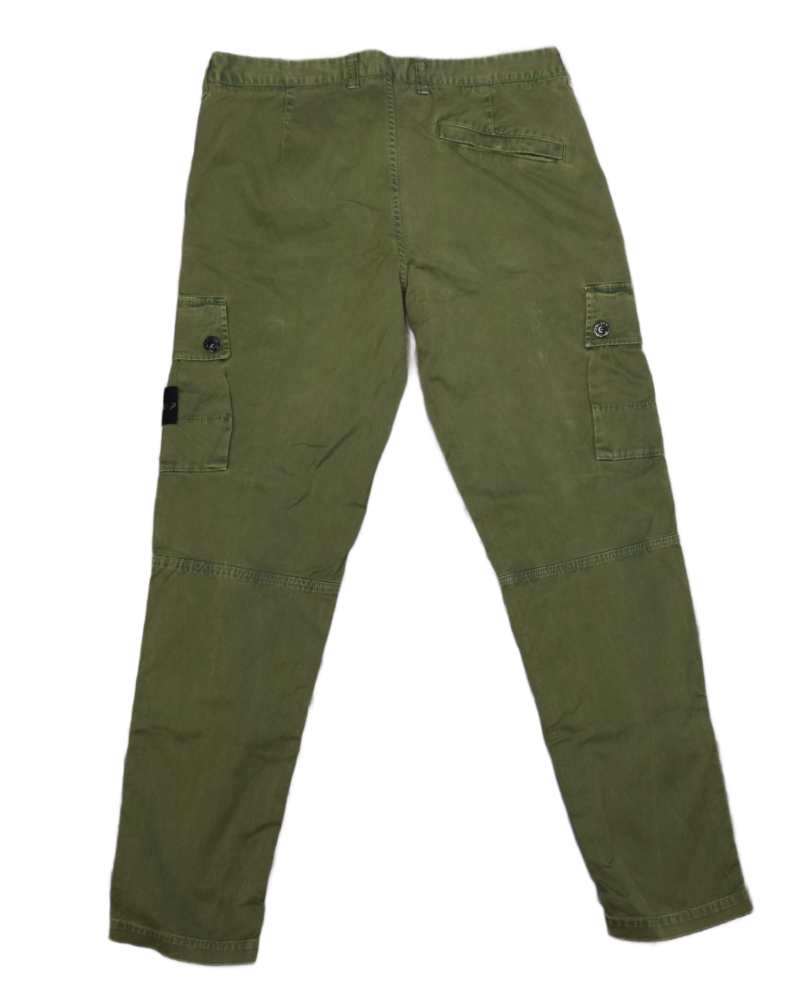 Stone Island Wash Look Cargos Green back view