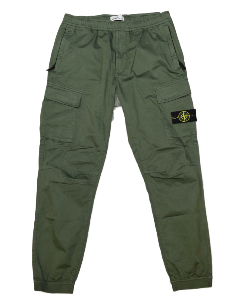 Stone Island Cuffed Cargos Green front view