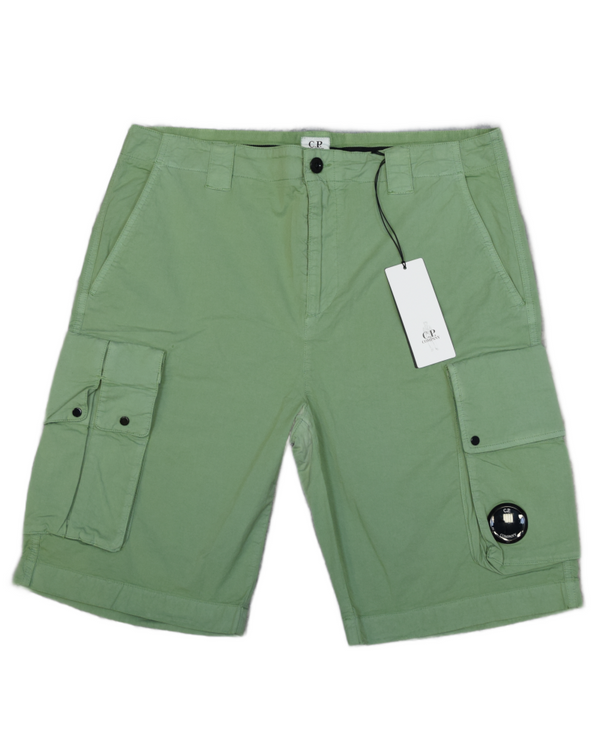 C.P Company Cotton Twill Stretch Bermuda Cargo Shorts Green front view