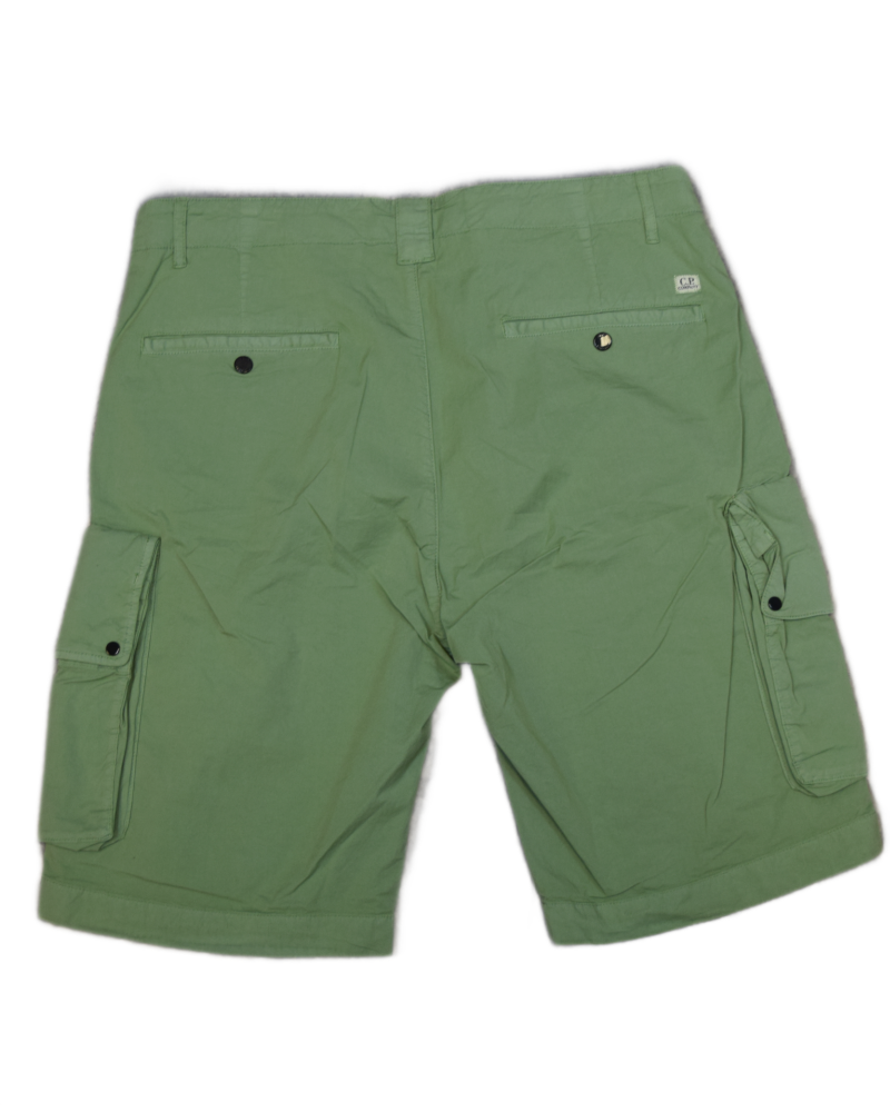 C.P Company Cotton Twill Stretch Bermuda Cargo Shorts Green back view