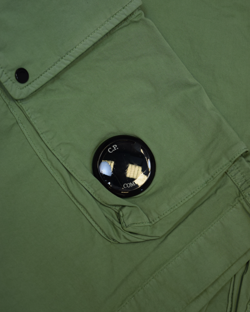 C.P Company Cotton Twill Stretch Bermuda Cargo Shorts Green detail view