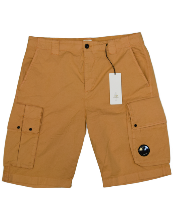 C.P Company Cotton Twill Stretch Bermuda Cargo Shorts Orange front view