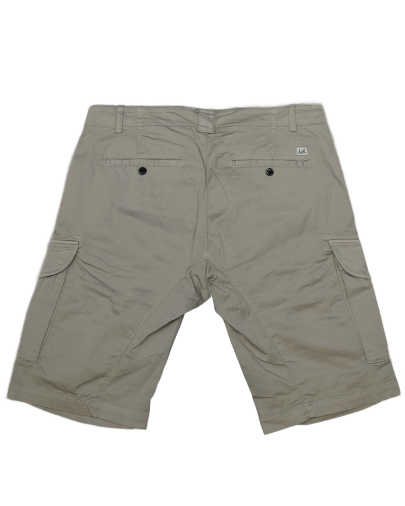 C.P Company Cotton Twill Stretch Bermuda Cargo Shorts Stone back view