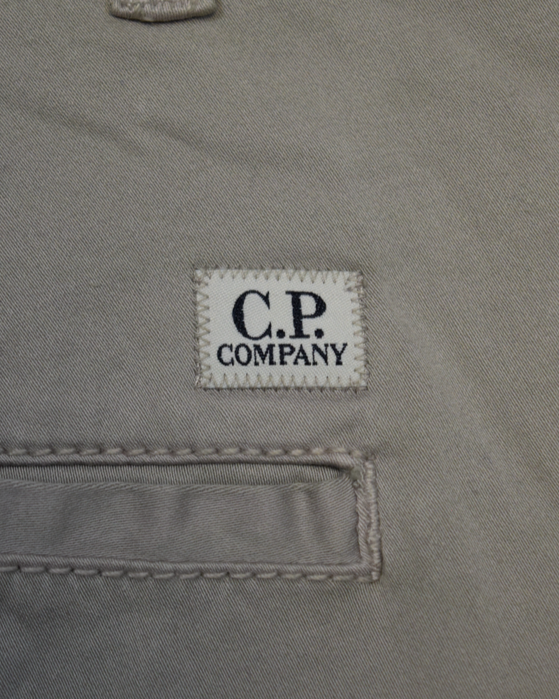 C.P Company Cotton Twill Stretch Bermuda Cargo Shorts Stone detail view