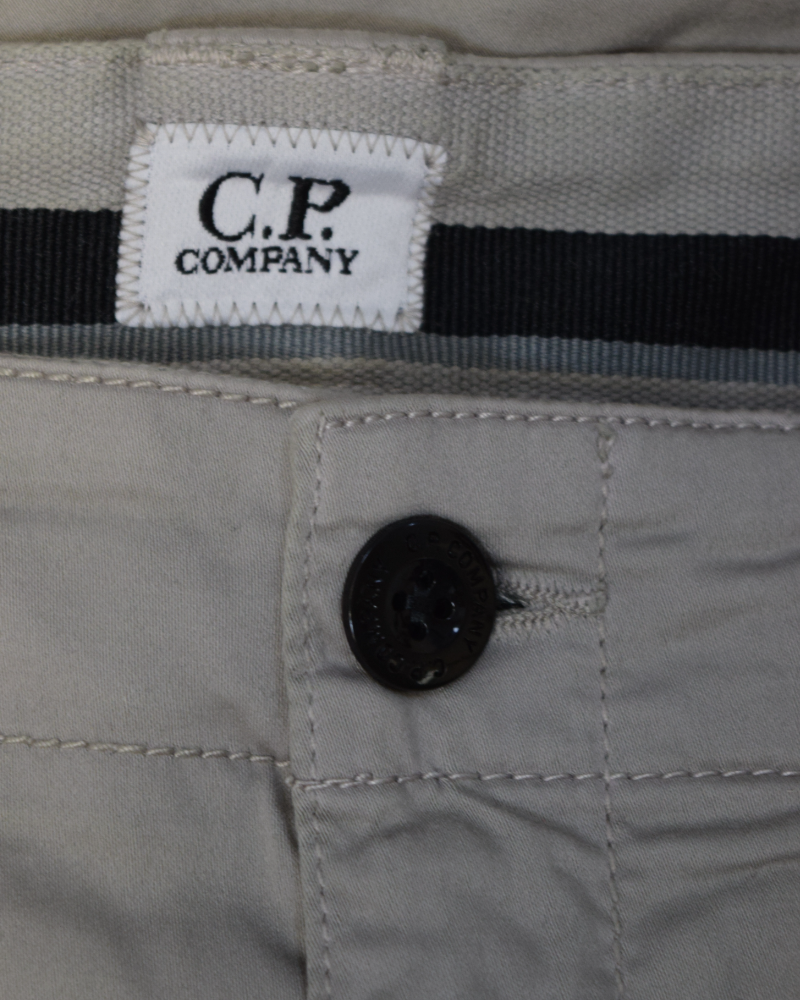 C.P Company Cotton Twill Stretch Bermuda Cargo Shorts Stone detail view