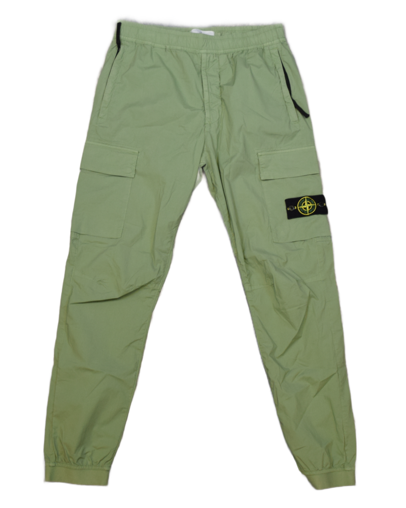Stone Island Lightweight Cuffed Cargos Green front view