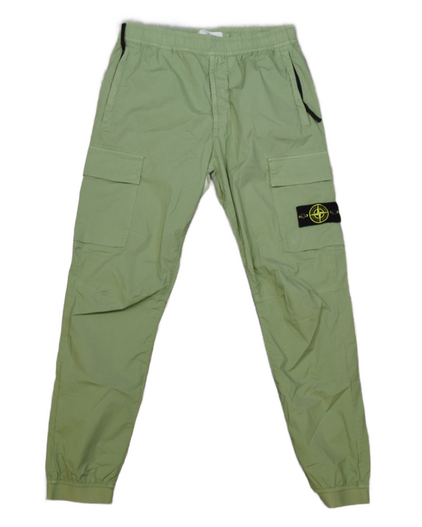 Stone Island Lightweight Cuffed Cargos Green front view