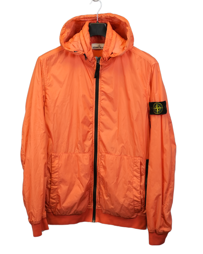 Stone Island Garment Dyed Crinkle Reps NY Jacket Orange front view